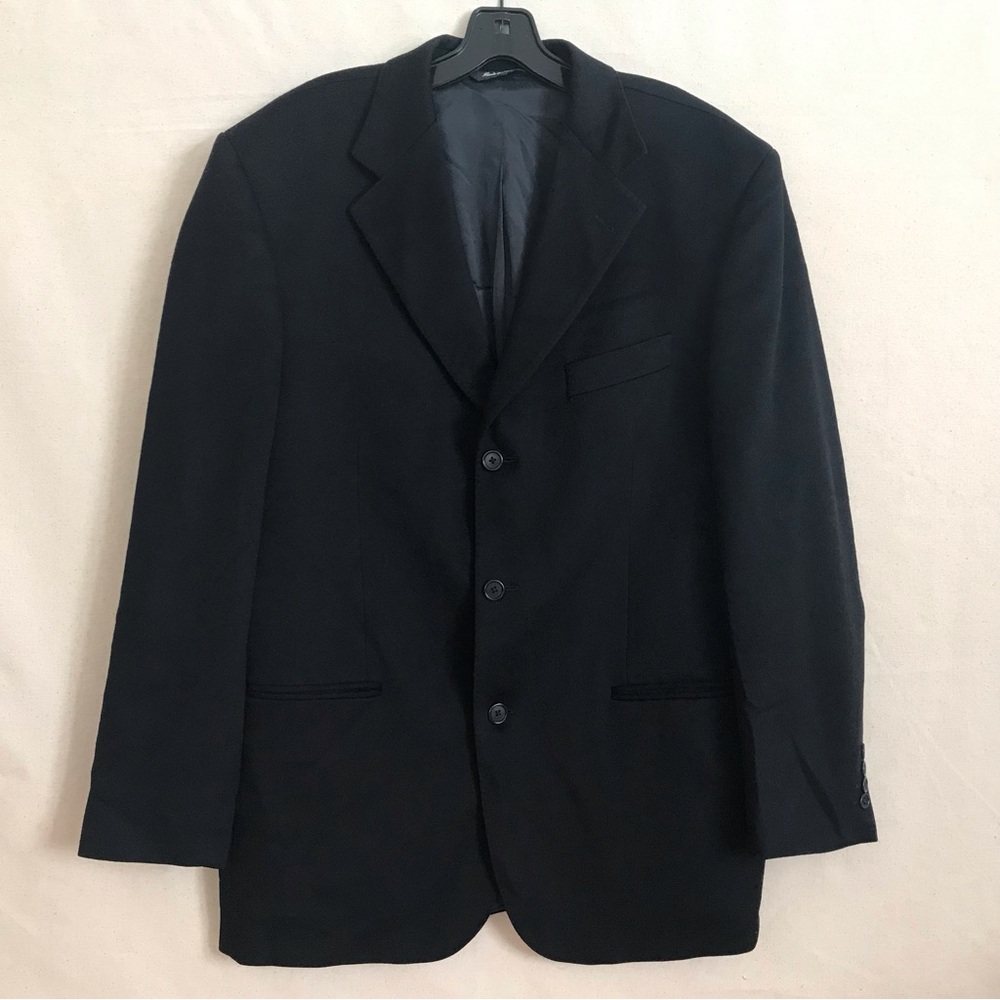 Hathaway Platinum 100% Cashmere Blazer Black Jacket MADE IN ITALY Size 40R